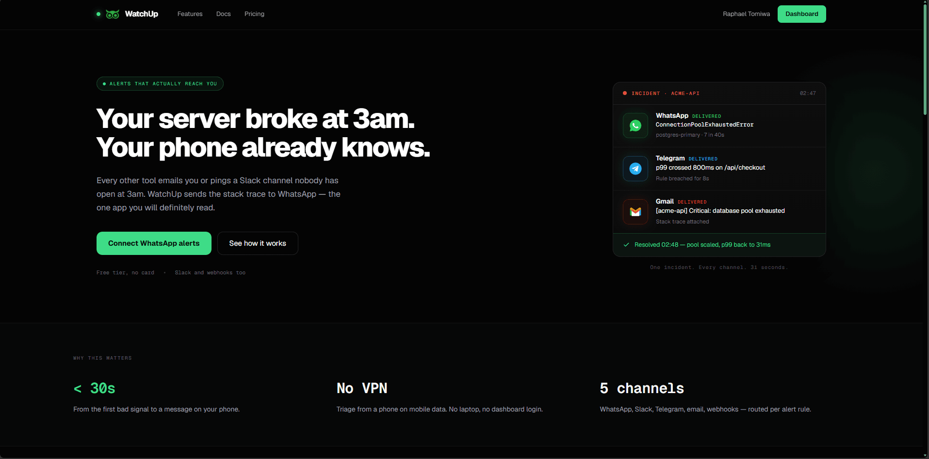 WatchUp screenshot